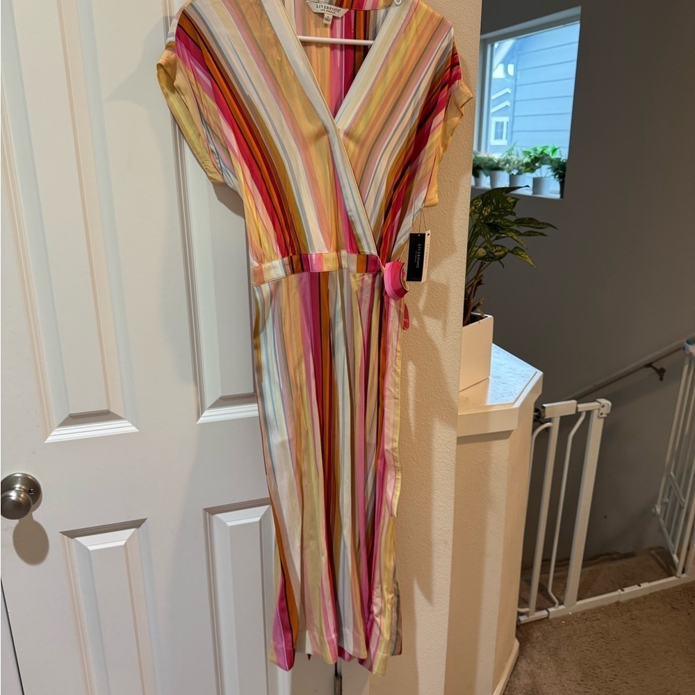 Liverpool Multicolor Striped Dress